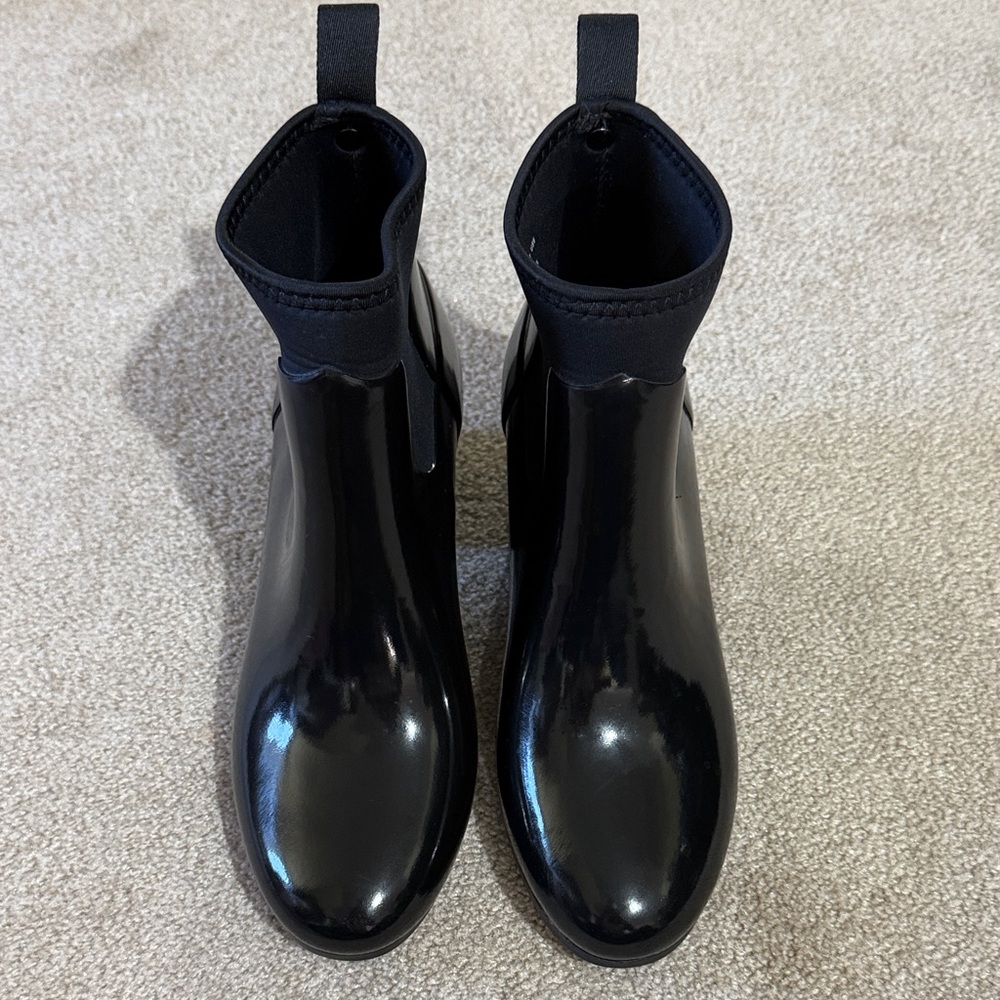 Hunter Black Rain Boots With Heel